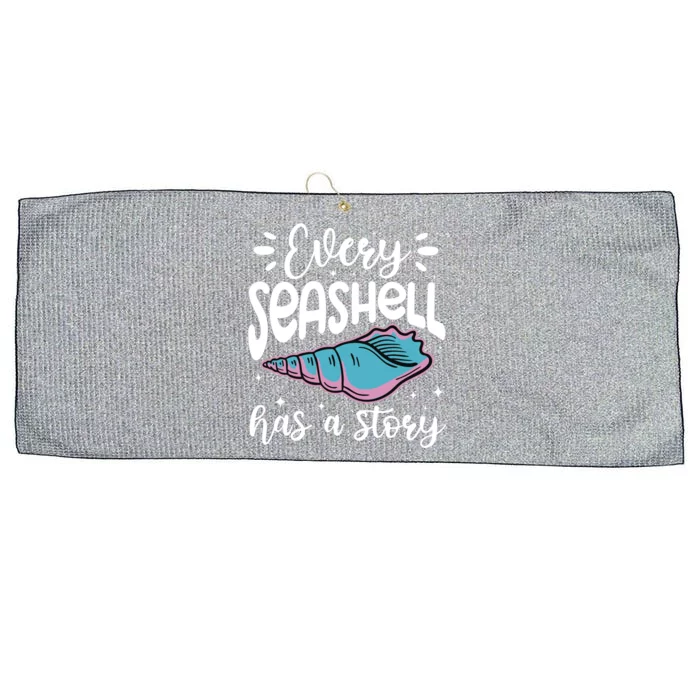 Every Seashell Has A Story Gift Funny Seashell Hunting Lover Gift Large Microfiber Waffle Golf Towel