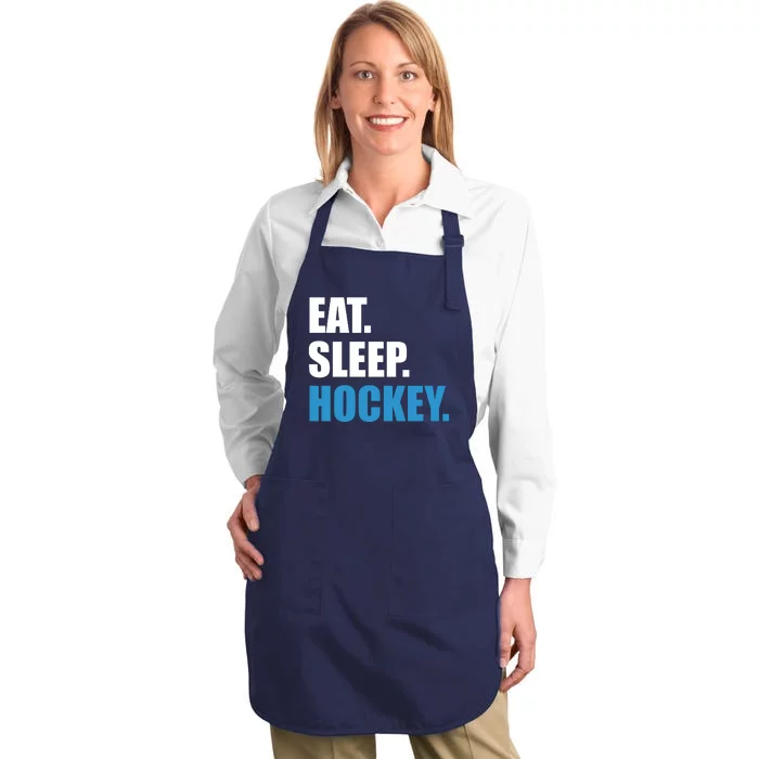 Eat Sleep Hockey Full-Length Apron With Pocket