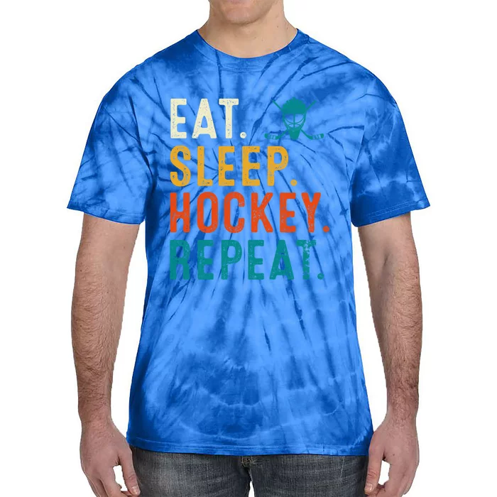 Eat Sleep Hockey Repeat Christmas For Teen Adult Hockey Gift Tie-Dye T-Shirt