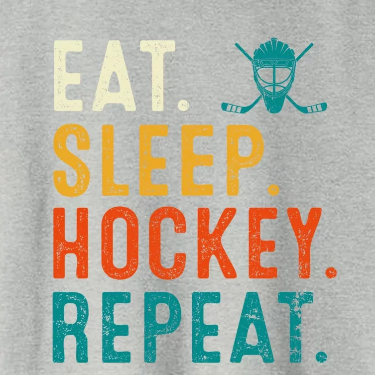 Eat Sleep Hockey Repeat Christmas For Teen Adult Hockey Gift Women's Crop Top Tee