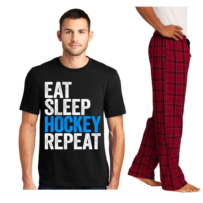 Eat Sleep Hockey Repeat Gift Pajama Set