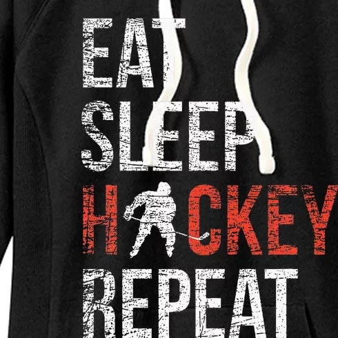 Eat Sleep Hockey Repeat Ice Hockey Women's Fleece Hoodie