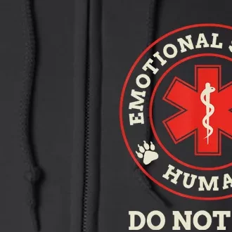 Emotional Support Human Do Not Pet Service Dog Love Humor Full Zip Hoodie