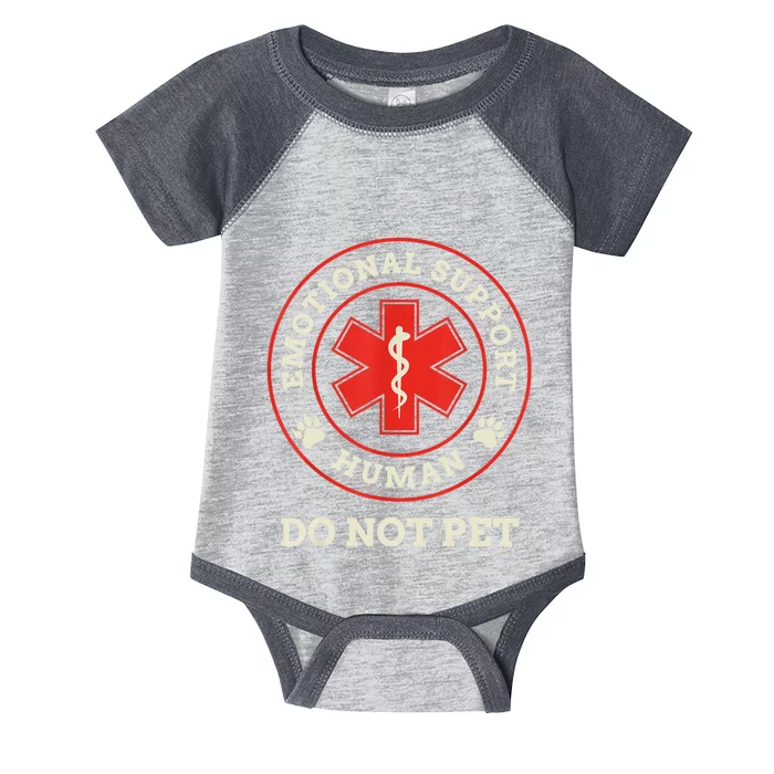 Emotional Support Human Do Not Pet Service Dog Love Humor Infant Baby Jersey Bodysuit