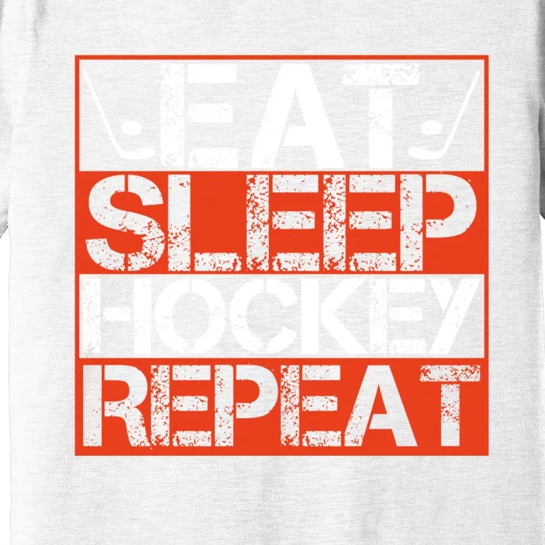 Eat Sleep Hockey Repeat Sport Themed Boy Christmas Premium T-Shirt