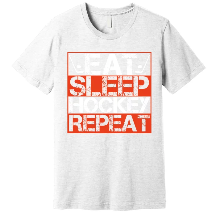 Eat Sleep Hockey Repeat Sport Themed Boy Christmas Premium T-Shirt