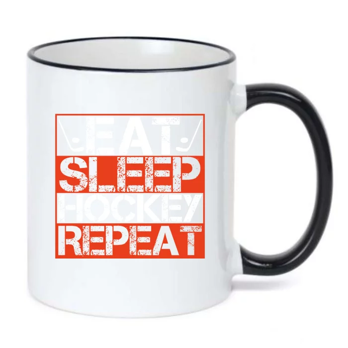 Eat Sleep Hockey Repeat Sport Themed Boy Christmas Black Color Changing Mug