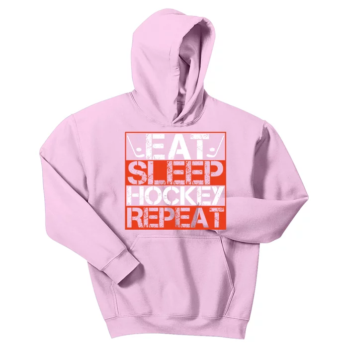 Eat Sleep Hockey Repeat Sport Themed Boy Christmas Kids Hoodie