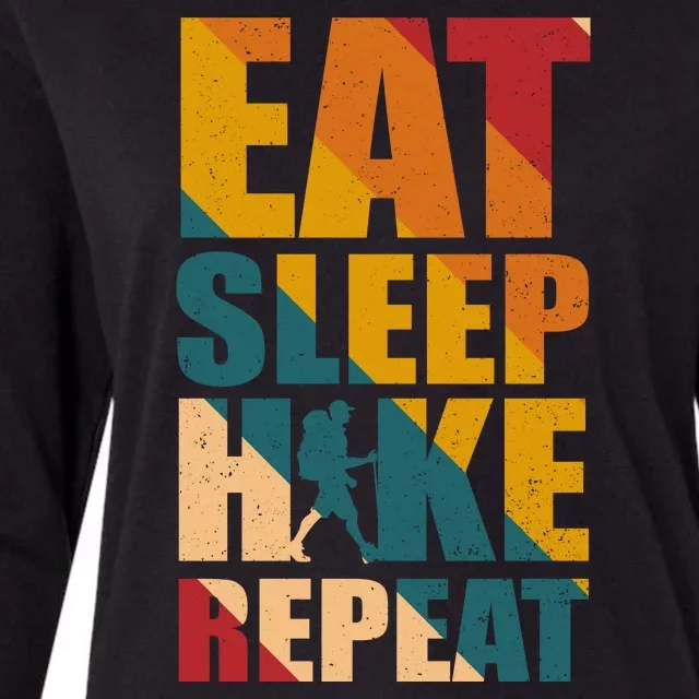 Eat Sleep Hike Repeat Womens Cotton Relaxed Long Sleeve T-Shirt