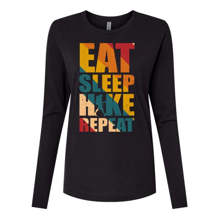 Eat Sleep Hike Repeat Womens Cotton Relaxed Long Sleeve T-Shirt