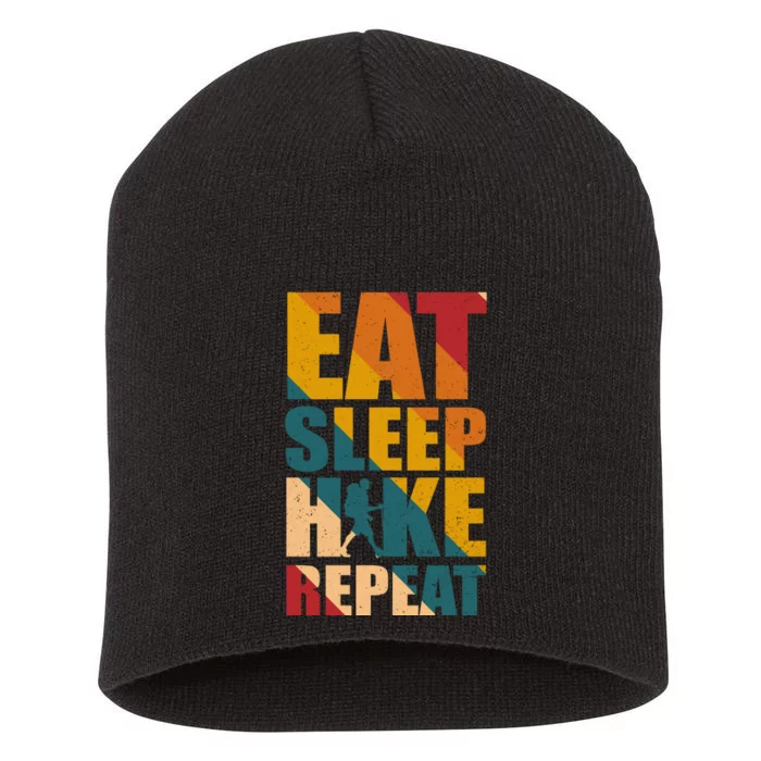 Eat Sleep Hike Repeat Short Acrylic Beanie