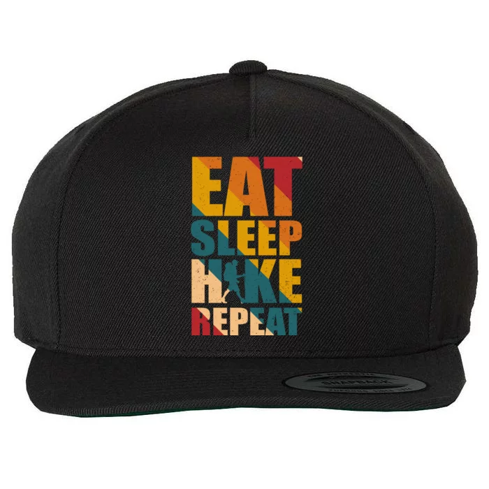 Eat Sleep Hike Repeat Wool Snapback Cap