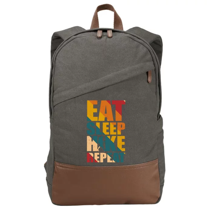 Eat Sleep Hike Repeat Cotton Canvas Backpack