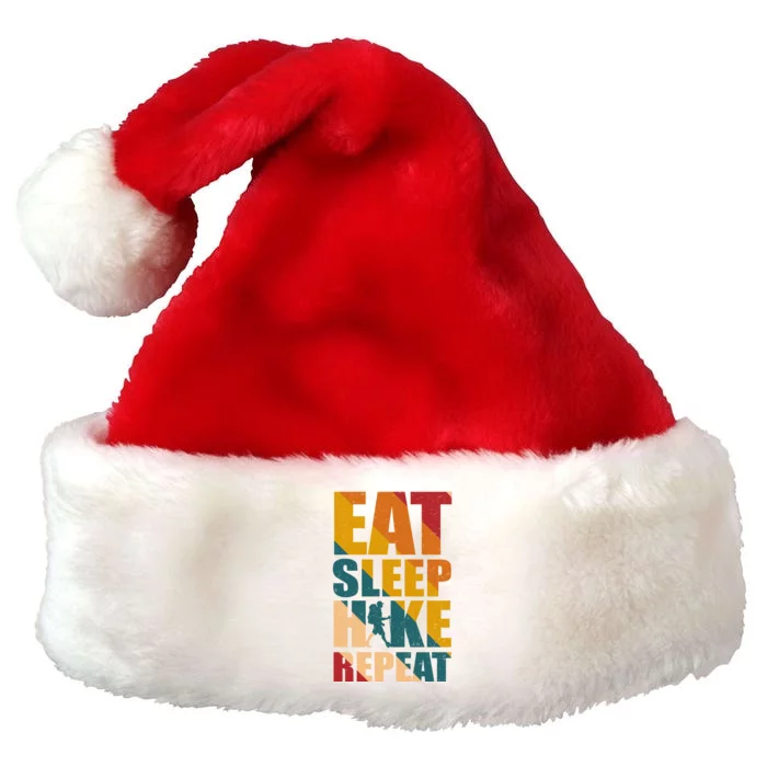 Eat Sleep Hike Repeat Premium Christmas Santa Hat