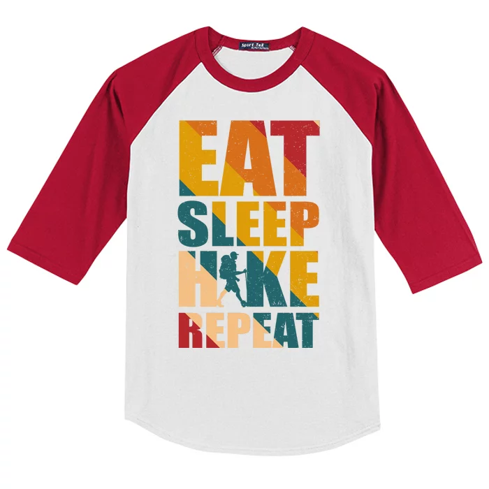 Eat Sleep Hike Repeat Kids Colorblock Raglan Jersey