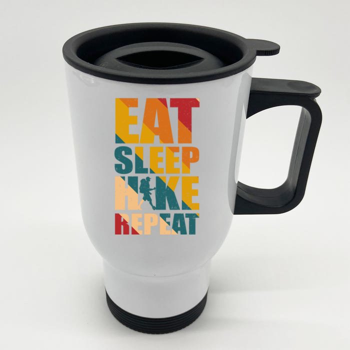 Eat Sleep Hike Repeat Front & Back Stainless Steel Travel Mug