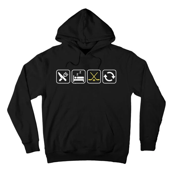 Eat Sleep Hockey Repeat For Hockey Lovers Tall Hoodie