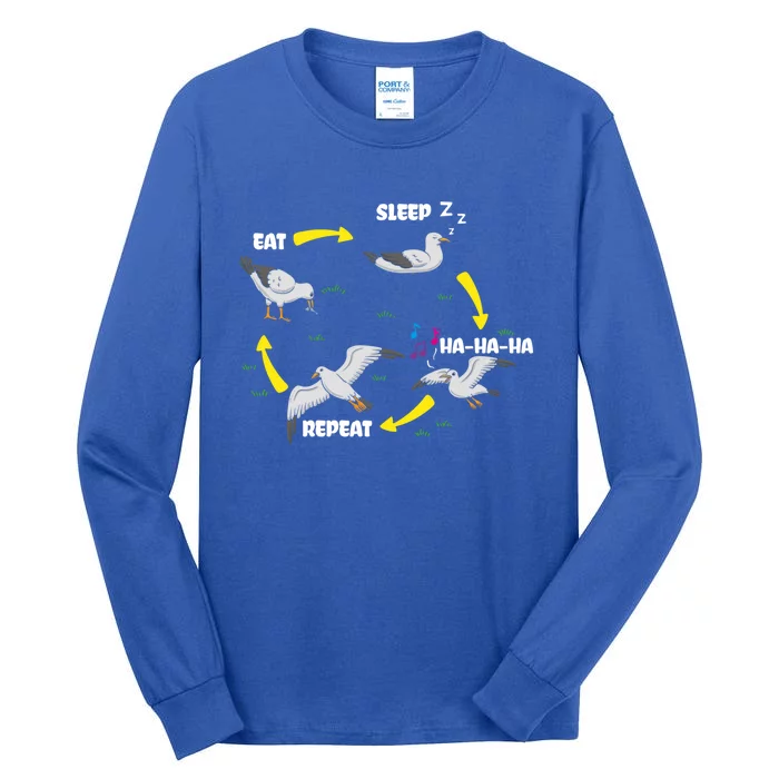 Eat Sleep Hacute Gifthacute Giftha Repeat Flying Bird Seagull Gift Tall Long Sleeve T-Shirt