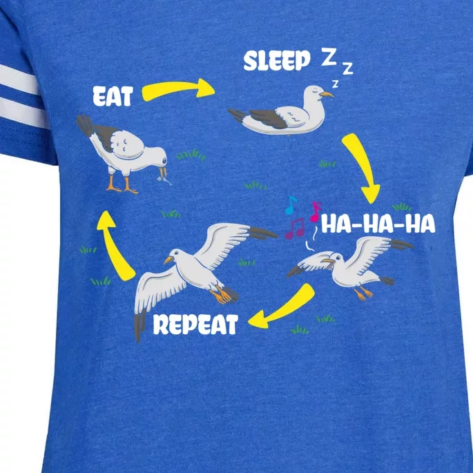 Eat Sleep Hacute Gifthacute Giftha Repeat Flying Bird Seagull Gift Enza Ladies Jersey Football T-Shirt