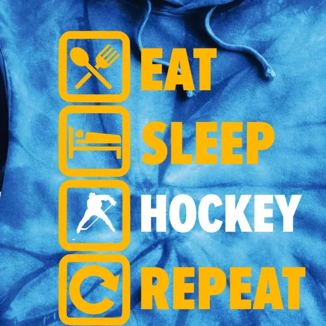 Eat Sleep Hockey Repeat Hockey Player Great Gift Tie Dye Hoodie