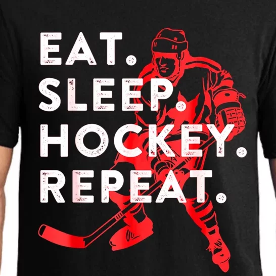 Eat Sleep Hockey Repeat Teens Gift Great Gift Pajama Set