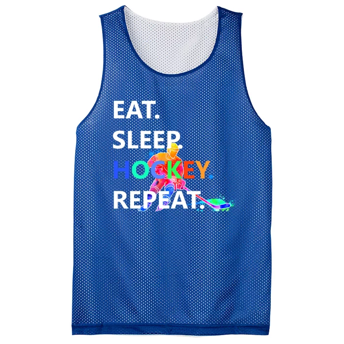 Eat Sleep Hockey Repeat Gift Wow Gift Mesh Reversible Basketball Jersey Tank