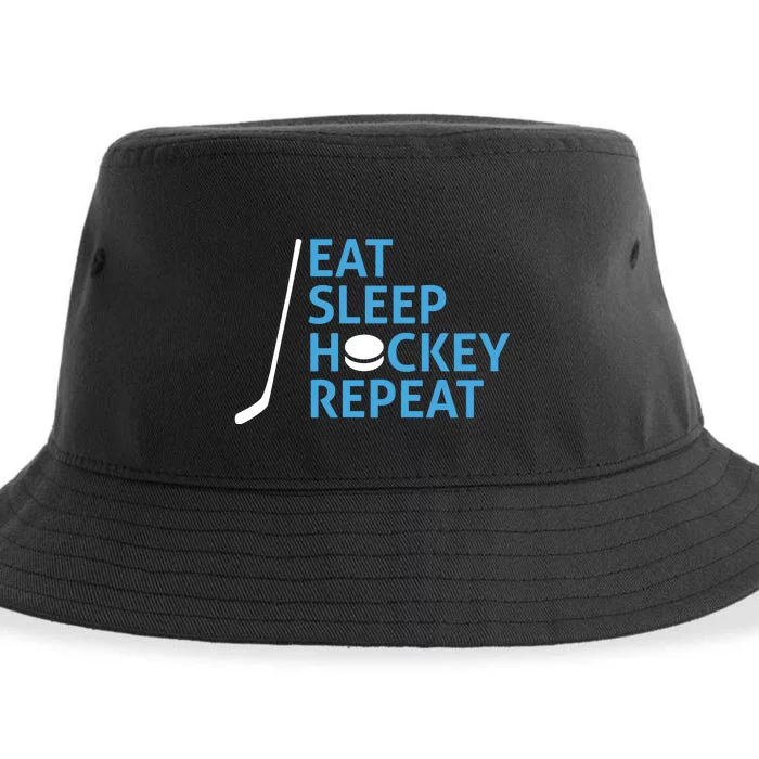 Eat Sleep Hockey Repeat Sustainable Bucket Hat