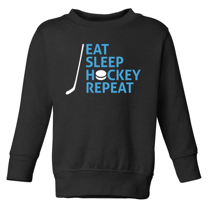 Eat Sleep Hockey Repeat Toddler Sweatshirt