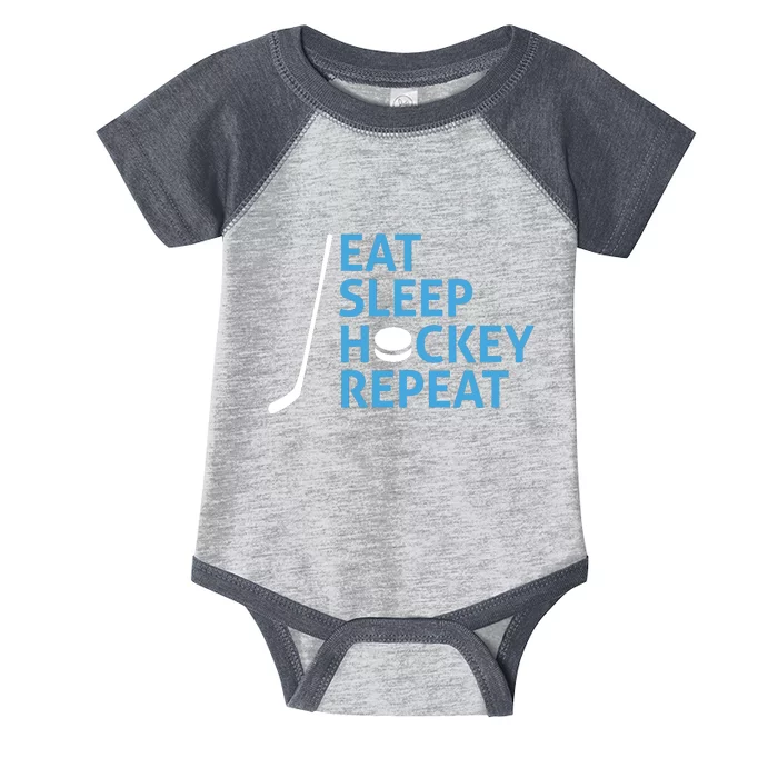 Eat Sleep Hockey Repeat Infant Baby Jersey Bodysuit