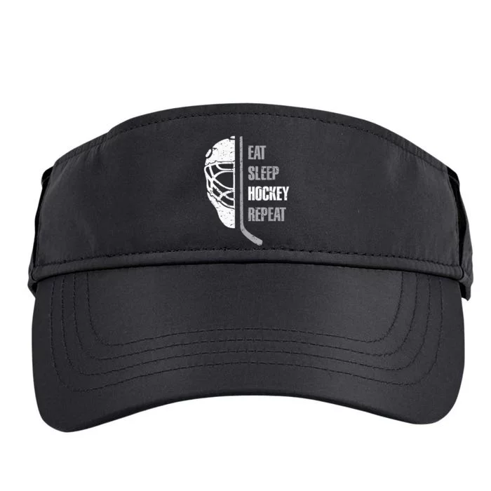 Eat Sleep Hockey Repeat Hockey Funny Ice Hockey Adult Drive Performance Visor