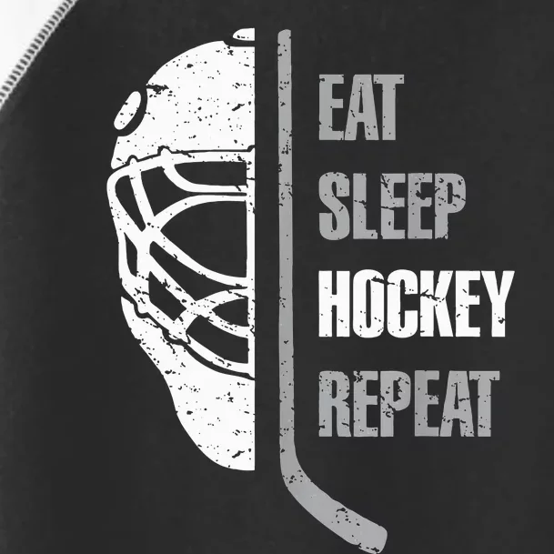 Eat Sleep Hockey Repeat Hockey Funny Ice Hockey Toddler Fine Jersey T-Shirt