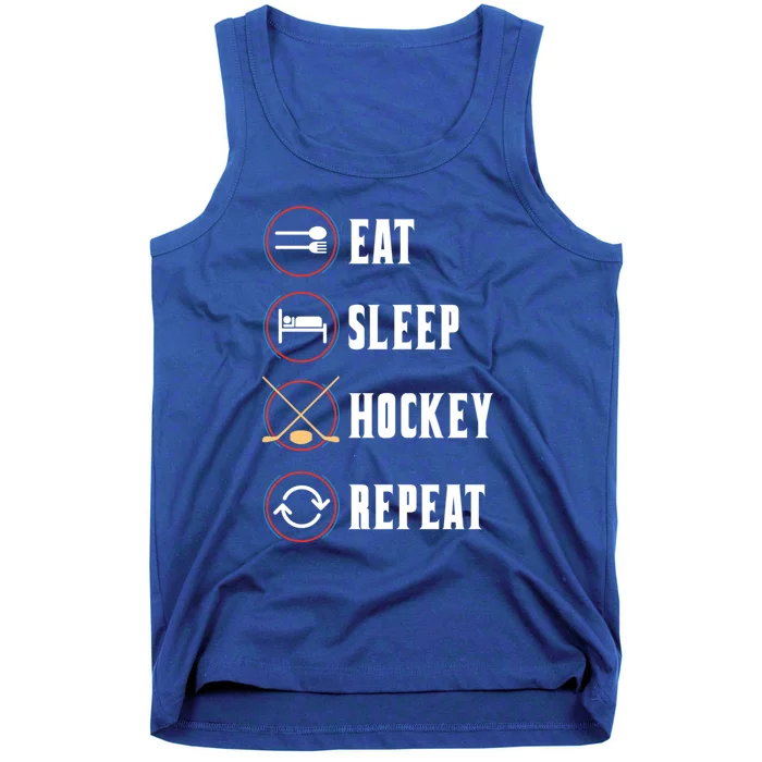 Eat Sleep Hockey Repeat Sport Hockey Player Goalie Hockey Gift Tank Top