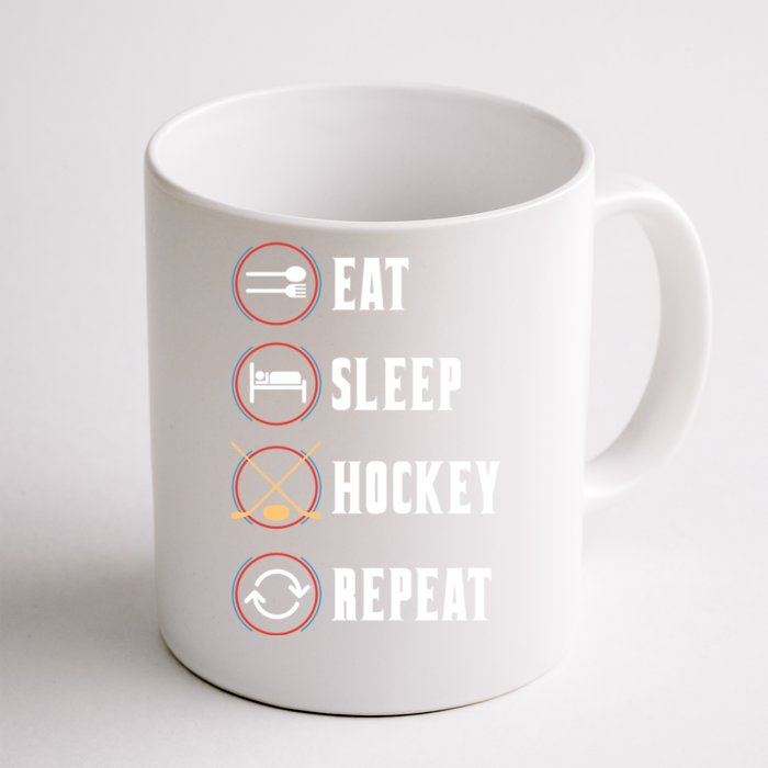 Eat Sleep Hockey Repeat Sport Hockey Player Goalie Hockey Gift Front & Back Coffee Mug