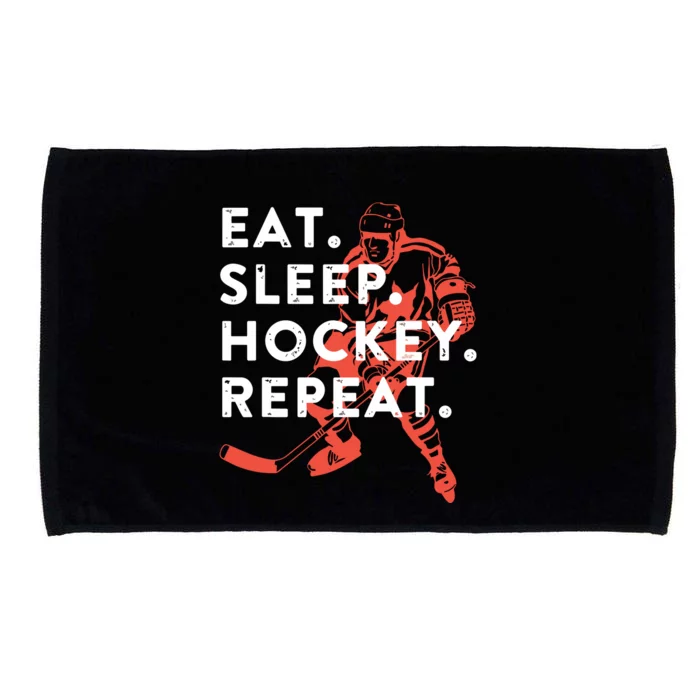 Eat Sleep Hockey Repeat Microfiber Hand Towel