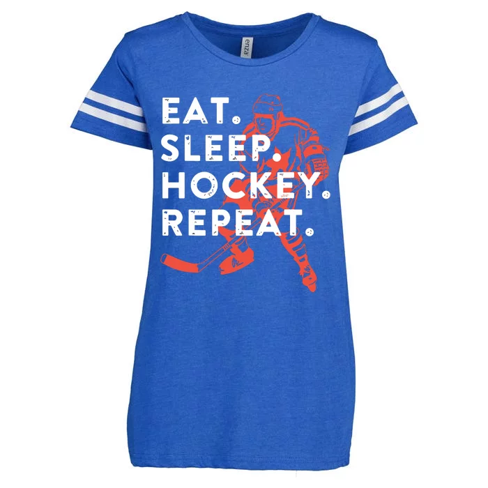 Eat Sleep Hockey Repeat Enza Ladies Jersey Football T-Shirt