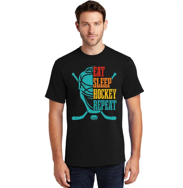 Eat Sleep Hockey Repeat Funny Hockey Player Tall T-Shirt