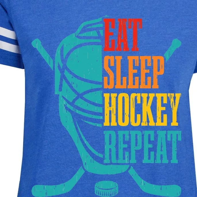 Eat Sleep Hockey Repeat Funny Hockey Player Enza Ladies Jersey Football T-Shirt