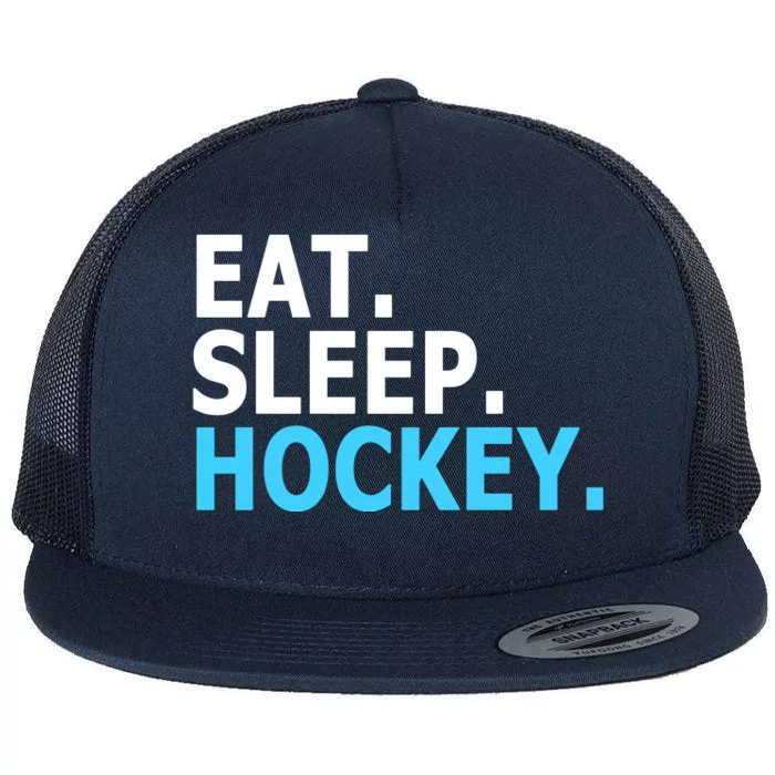 Eat. Sleep. Hockey. Flat Bill Trucker Hat