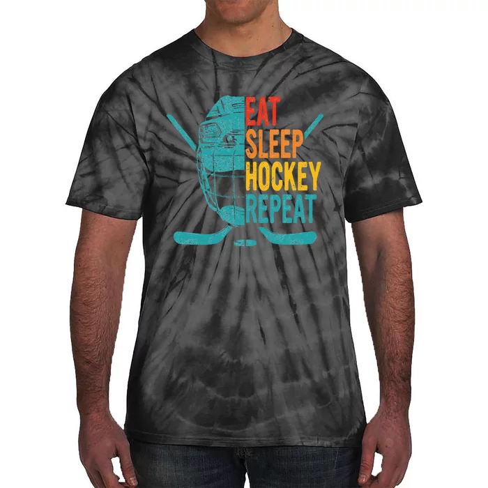 Eat Sleep Hockey Repeat Hockey Ice Hockey Tie-Dye T-Shirt