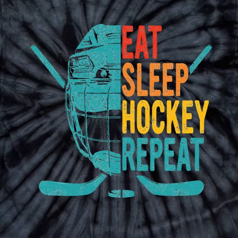 Eat Sleep Hockey Repeat Hockey Ice Hockey Tie-Dye T-Shirt