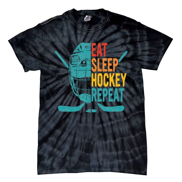 Eat Sleep Hockey Repeat Hockey Ice Hockey Tie-Dye T-Shirt