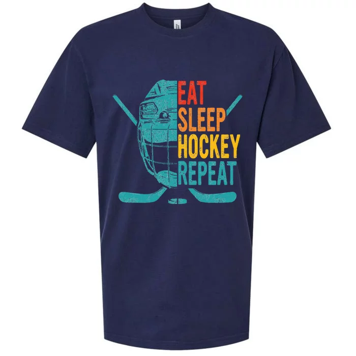 Eat Sleep Hockey Repeat Hockey Ice Hockey Sueded Cloud Jersey T-Shirt