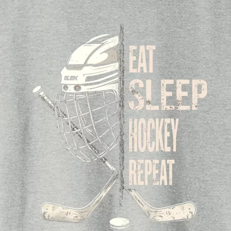 Eat Sleep Hockey Repeat Hockey Funny Gift Women's Crop Top Tee