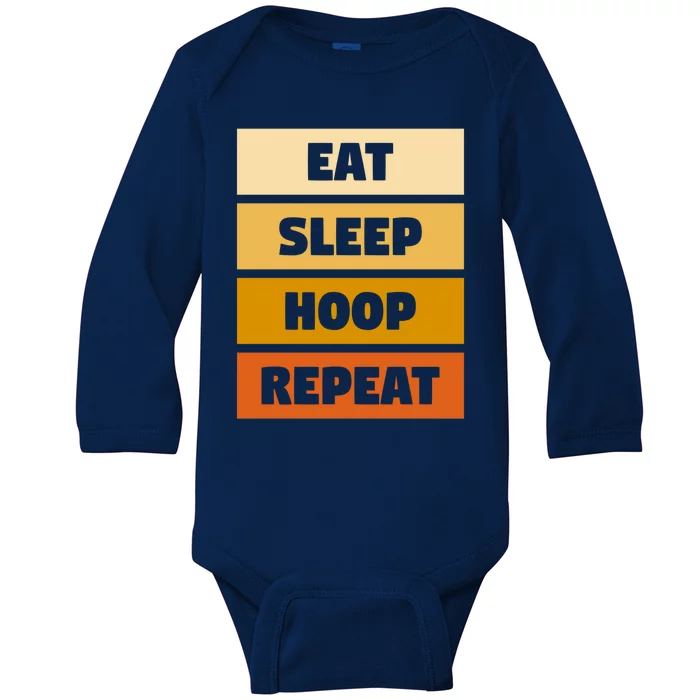 Eat Sleep Hula Repeat Fitness Gym Workout Meaningful Gift Baby Long Sleeve Bodysuit