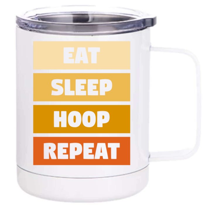 Eat Sleep Hula Repeat Fitness Gym Workout Meaningful Gift Front & Back 12oz Stainless Steel Tumbler Cup