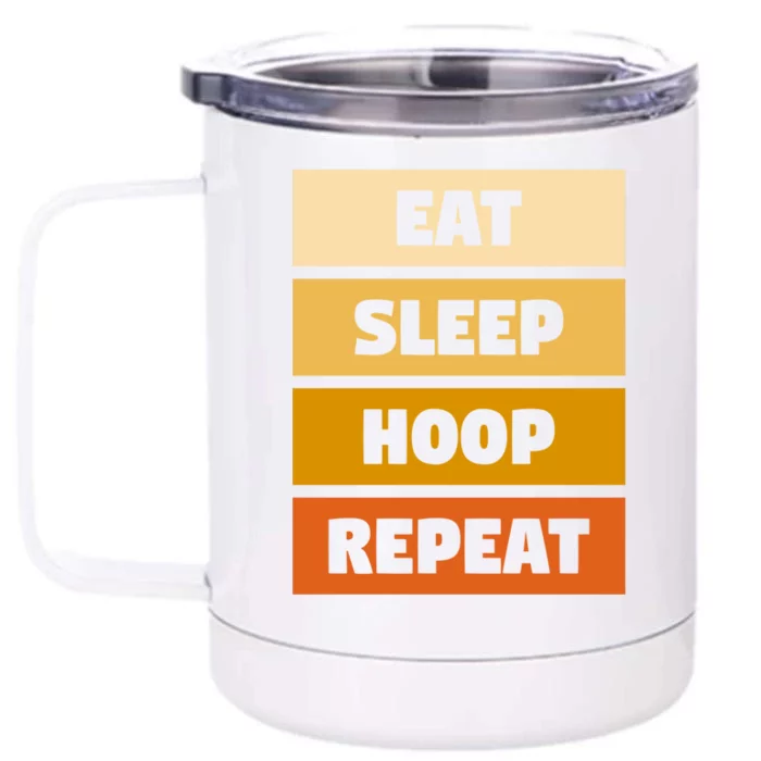 Eat Sleep Hula Repeat Fitness Gym Workout Meaningful Gift Front & Back 12oz Stainless Steel Tumbler Cup