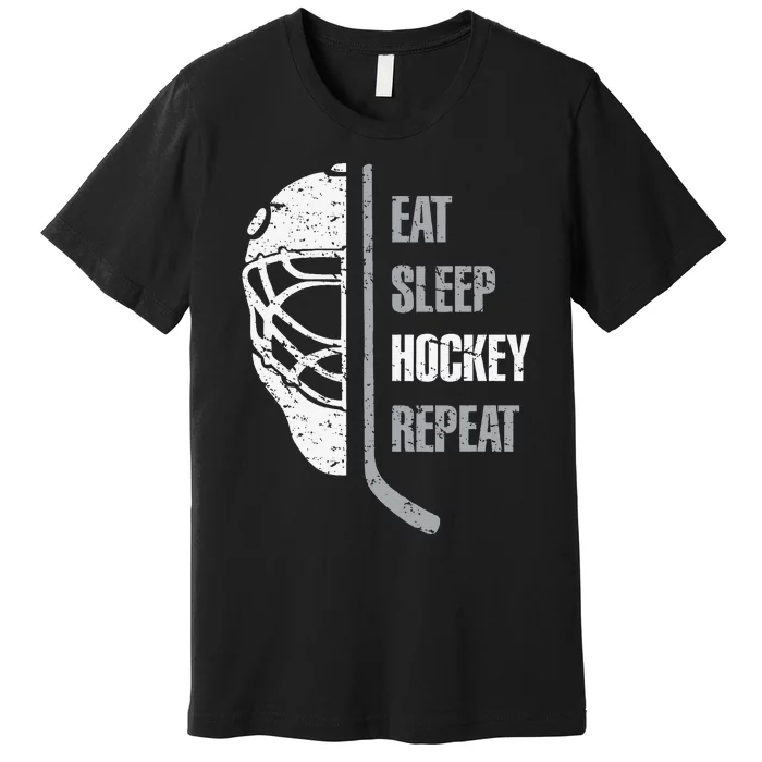 Eat Sleep Hockey Repeat Christmas For Hockey Premium T-Shirt