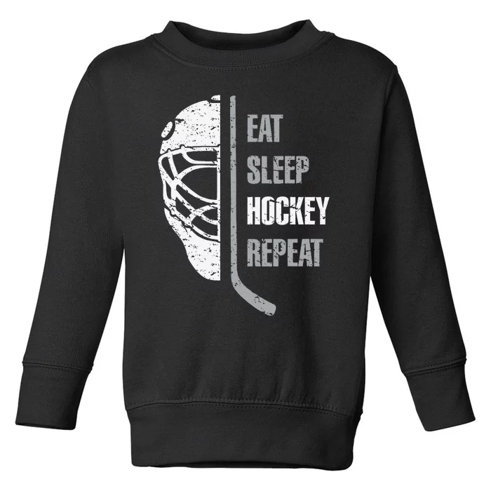 Eat Sleep Hockey Repeat Christmas For Hockey Toddler Sweatshirt