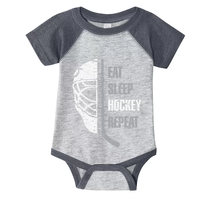 Eat Sleep Hockey Repeat Christmas For Hockey Infant Baby Jersey Bodysuit