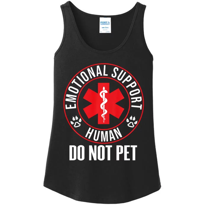 Emotional Support Human Do Not Pet Service Dog Love Humor Ladies Essential Tank